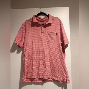 Vineyard Vines Red and White Striped Island Polo Shirt